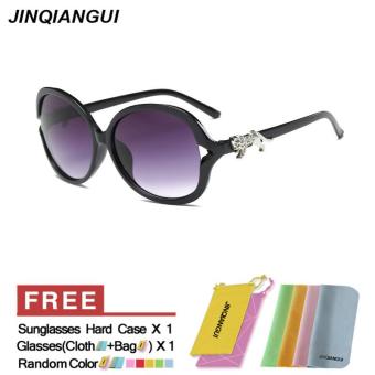 JINQIANGUI Sunglasses Women Butterfly Plastic Frame Sun Glasses BrightBlack Color Eyewear Brand Designer UV400 - intl