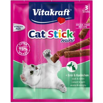 Vitakraft Cat Stick Mini Rasa Bebek dan Kelinci 3 x 6 gr, Snack / Makanan
