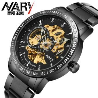 NARY merek olahraga mewah pria kerangka mekanis otomatis jam tangan militer - International