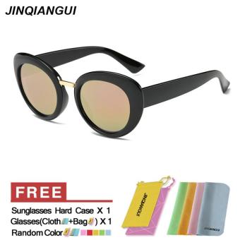 JINQIANGUI Sunglasses Women Cat Eye Retro Plastic Frame Sun Glasses Pink Color Eyewear Brand Designer UV400 - intl