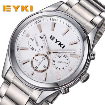 CITOLE new fashion quartz watch luxury brand EYKI Waterproof s masculinos s femininos de marca famous (men silver white) - intl
