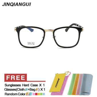JINQIANGUI Glasses Frame Women Square Plastic Eyewear BrightBlack Color Frame Brand Designer Spectacle Frames for Nearsighted Glasses - intl