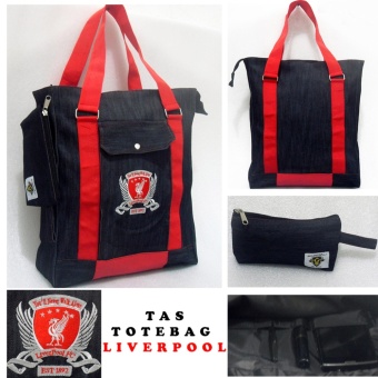 Tas Klub Bola Tote Bag Liverpool Denim/Jeans Gratis Pounch Bag