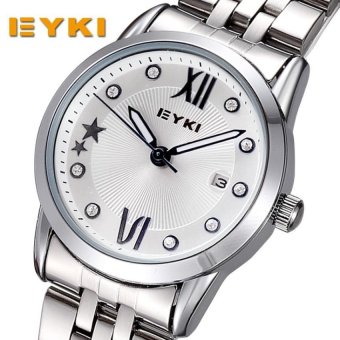 uiuinon new fashion watch famous brand EYKI rhinestone watcheswomen fashion luxury watch quartz (silver white blue) - intl
