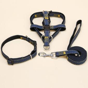 1.5*120cm Jean Dog Pet Collar/Harness+Leash Set for Cat Smal Dogs(Black) - intl