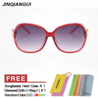 JINQIANGUI Sunglasses Women Butterfly Plastic Frame Sun Glasses Red Color Eyewear Brand Designer UV400 - intl