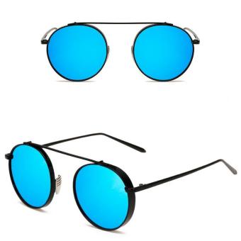 JINQIANGUI Sunglasses Women Round Retro Blue Color Polaroid Lens Titanium Frame Driver Sunglasses Brand Design - intl
