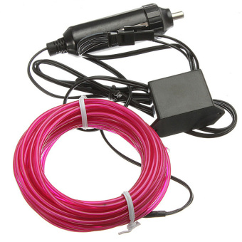 HKS 5M Flexible Neon Light Glow Strip Rope EL Wire 12V Inverter For Car Festival Etc (Purple) (Intl)