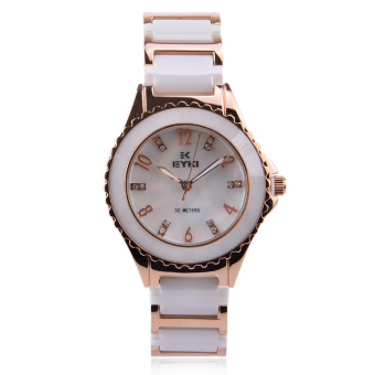 EYKI EMOS8632M-RG-WW Women's Stainless Steel Quartz Wristwatch - White + Gold