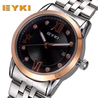 roortour new fashion watch famous brand EYKI rhinestone watcheswomen fashion luxury watch quartz (silver gold black) - intl