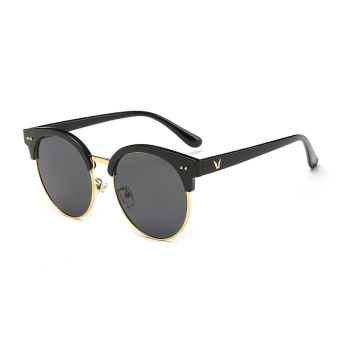 Men Sunglasses Polarized Mirror Cat Eye Sun Glasses GreyBlack Color Brand Design (Intl)