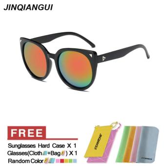 JINQIANGUI Sunglasses Women Cat Eye Retro Plastic Frame Sun Glasses Red Color Eyewear Brand Designer UV400 - intl