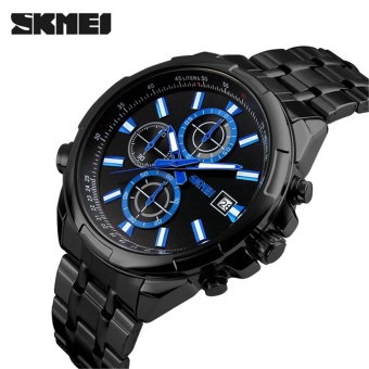 Unique Design Fashion Watches Full Steel Stopwatch Sports Watch Men's Military Army Waterproof Business Wristwatch SKMEI 9107 - intl