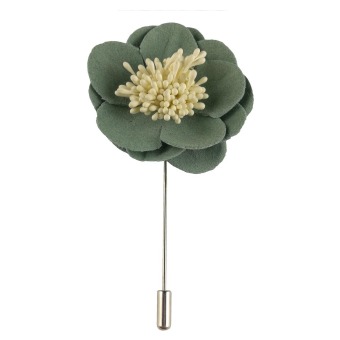 Beautymall Handmade Romantic Flower Tie Pin Lapel Brooch Grass Green - intl