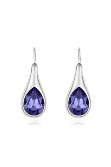HKS HKS85735Qs An Unknown Lover Austria Crystal Earrings Purple Violet