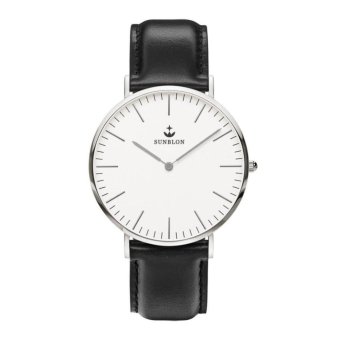 SUNBLON Men's Quartz Stainless Steel Dress Watch With Leather Band - intl