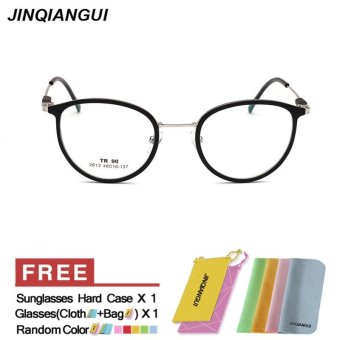 JINQIANGUI Glasses Frame Women Cat Eye Retro Plastic Eyewear Black Color Spectacle Frames for Nearsighted Glasses - intl
