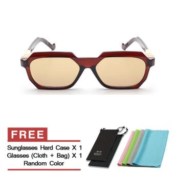 Women's Eyewear Sunglasses Women Irregular Sun Glasses Brown Color Brand Design (Intl)