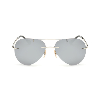 Women Sunglasses Polarized Mirror Shield Sun Glasses Silver Color Brand Design (Intl)