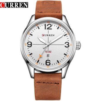 Curren Men's Sports Quartz Watches Mens Watches Top Brand Luxury Leather Date Week Wristwatches 8265 intl