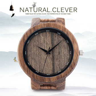 BOBOBIRD Mens Designer Wood Grain Leather Bands Quartz Watches(Brown)