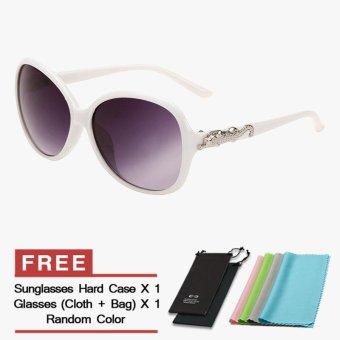 JINQIANGUI Sunglasses Women Butterfly White Color Polaroid Lens Plastic Frame Driver Sunglasses Brand Design - intl