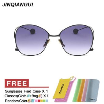 JINQIANGUI Sunglasses Women Pilot Titanium Frame Sun Glasses Grey Color Eyewear Brand Designer UV400 - intl