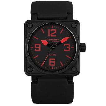 INFANTRY INFILTRATOR Mens Analog Wrist Watch Square Army Military Black Rubber