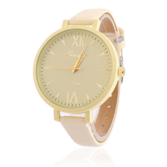 New GENEVA C11 The fine leather watch selling Geneva fashion quartz watches (Beige) - intl
