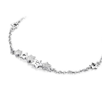 Trendy Jewelry Cute Star Shape Bracelet Genuine 925 Sterling Silver Chain Link Bracelet Charming Gift for Girlfriend