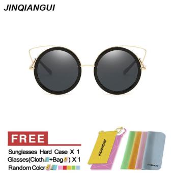 JINQIANGUI Sunglasses Women Cat Eye Retro Titanium Frame Sun Glasses Grey Color Eyewear Brand Designer UV400 - intl