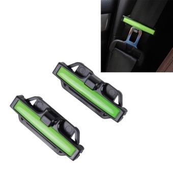 DM-013 2PCS Universal Fit Car Seatbelt Adjuster Clip Belt Strap Clamp Shoulder Neck Comfort Adjustment Child Safety Stopper Buckle(Green) - intl