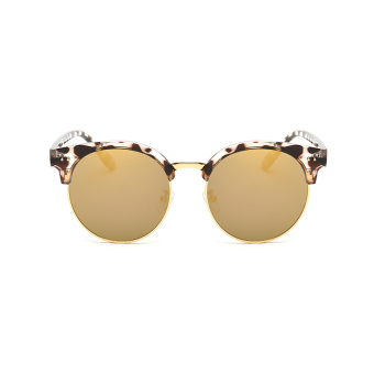 Mbulon Women Sunglasses Polarized Mirror Cat Eye Sun Glasses Gold Color Brand Design (Intl)