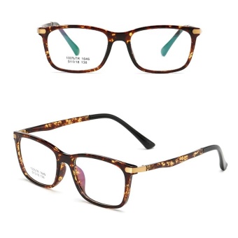 JINQIANGUI Fashion Glsses Frame Rectangle Glasses Brown Frame Glasses Plastic Frames Plain for Myopia Men Eyeglasses Optical Frame Glasses - intl
