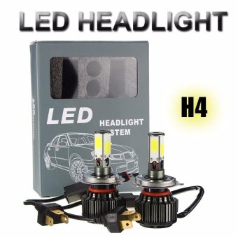 1 Pair H4 110W 11000LM COB LED Headlight Conversion Kit Hi/Lo Beam Bulbs Xenon White 6000K - intl