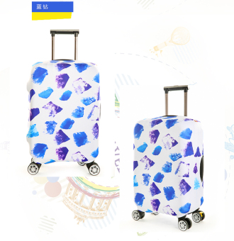 FLORA Stretchable Elasticy 22-24 inch Waterproof Suitcase Luggage Protective Cover to Travel- Blue Diamond - intl
