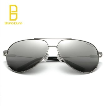 pilot aviator sunglasses men polarized 331(silver frame silver mirror lense) - intl