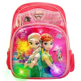 Disney Frozen Tas Sekolah Anak Backpack/Ransel SD Karakter 3D Dengan Lampu / With Lamp Lucu Berkualitas SB 902 FZ - Pink
