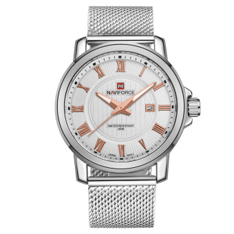 NAVIFORCE Top Luxury Naviforce Men's Brand Watches Stainless Steel mesh Business Quartz Men Wrist watch Thin Dial relojes hombre