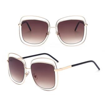 JINQIANGUI Sunglasses Men Square Brown Color Polaroid Lens Titanium Frame Driver Sunglasses Brand Design - intl