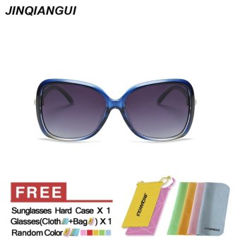 JINQIANGUI Sunglasses Women Polarized Butterfly Plastic Frame Sun Glasses Blue Color Eyewear Brand Designer UV400 - intl