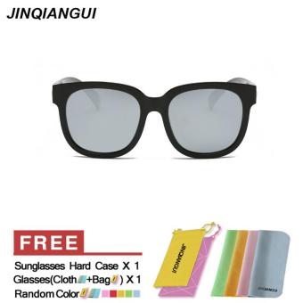 JINQIANGUI Sunglasses Men Polarized Square Plastic Frame Sun Glasses Silver Color Eyewear Brand Designer UV400 - intl