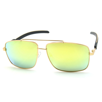 CHASING Metal sunglasses square frame glasses polarized lens anti UV CS110728P(gold) - Intl
