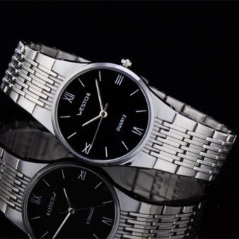 liangun West Romes Chi westchi leisure business scale quartz watch6111G steel bar nail (1 X women Watch) (Black) - intl