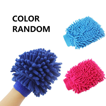 Microfiber Mitts House Cleaning Chenille Wash Glove for Home Office and Car (Color Random) - intl