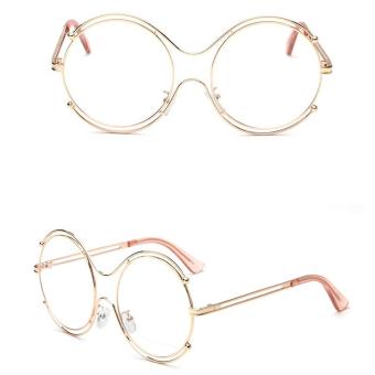 JINQIANGUI Glasses Frame Women Round Retro Titanium Eyewear Gold Color Spectacle Frames for Nearsighted Glasses - intl