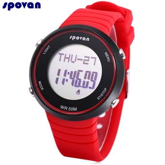SPOVAN SPV900L Male Digital Sport Watch Heart Rate Tracker 3D Intelligent Pedometer SPL Wristwatch (Red) - intl