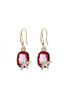 HKS HKS84285Qs Xinghai Bay Austria Crystal Earrings Crystal Classicpink Champagne Gold