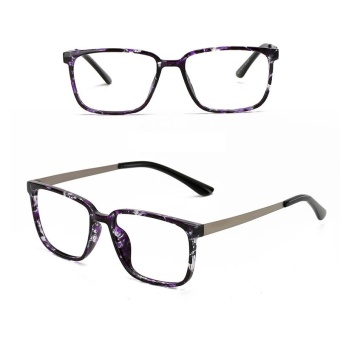 JINQIANGUI Fashion Glsses Frame Square Glasses Purple Frame Glasses Plastic Frames Plain for Myopia Women Eyeglasses Optical Frame Glasses - intl