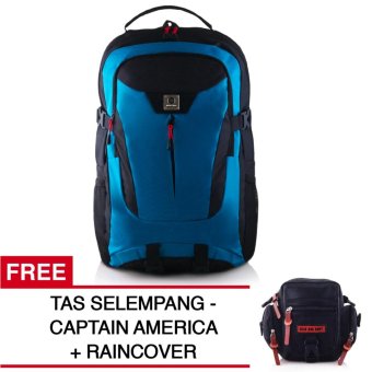 Gear Bag - Fantastic Blue Tas Laptop Backpack + Raincover + FREE Gear Bag Captain America